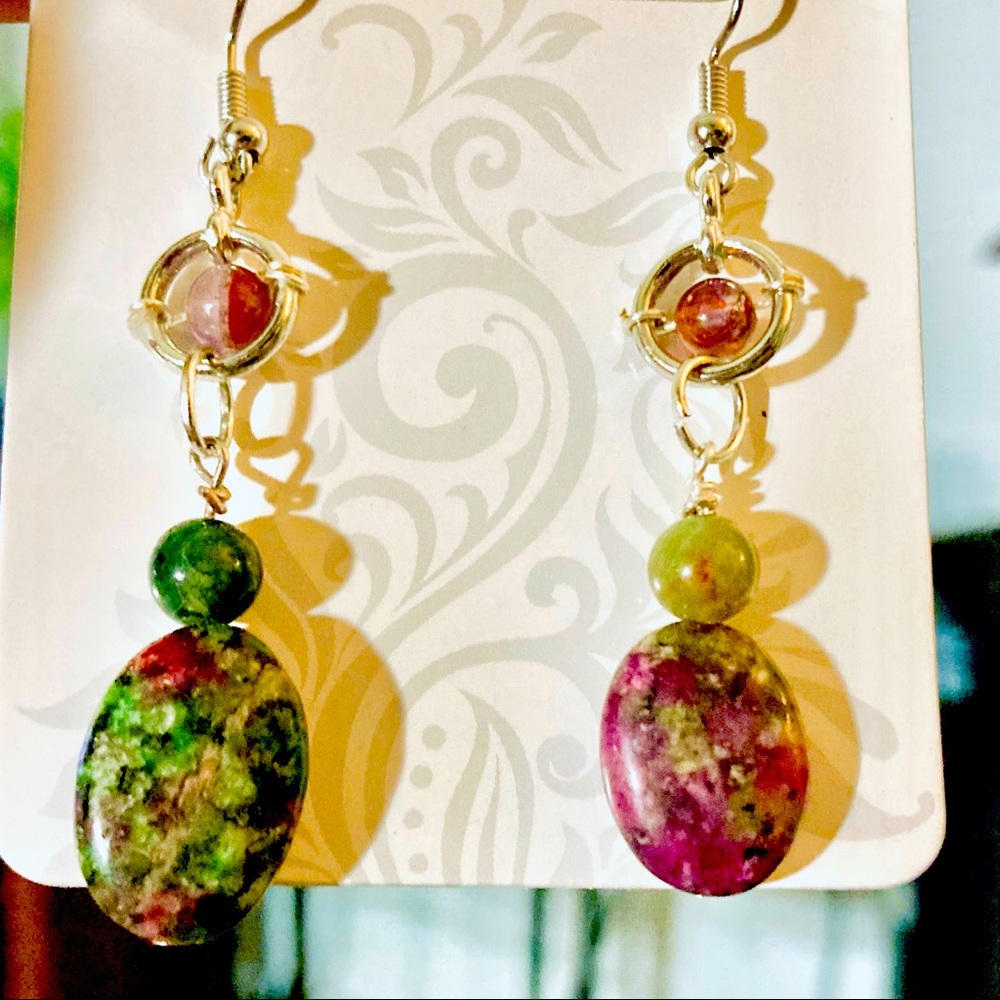 Natural gemstone earrings